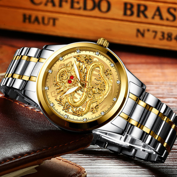 Vuxna vit watch Easy Reader 50 m vattentät watch för alla hjärtans dag präglade klockor brown intermedium gold