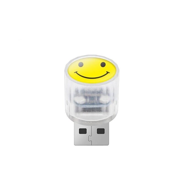 Bil USB LED-lampa med logotyp Enkel installation Bildörrlampa Idealisk för inredning av bilar smile