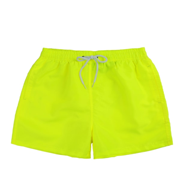 Atletiska snabbtorkande shorts för män med fickor Surfstrandshorts för inomhus- och utomhusaktiviteter fluorescent green l