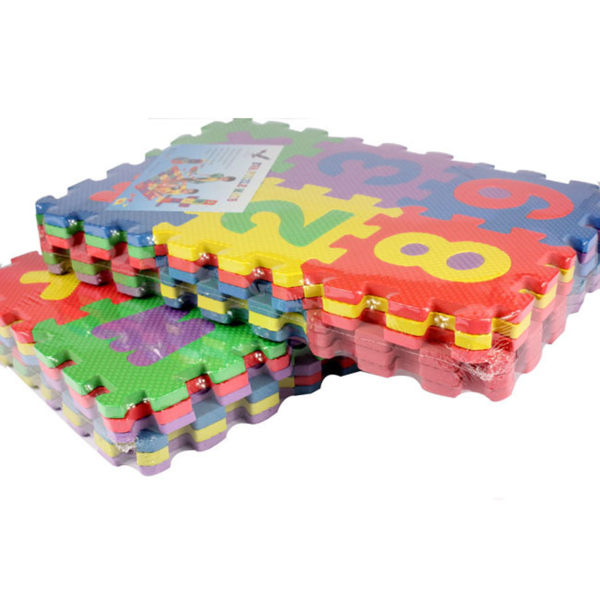 36st Träningspussel för barn i flera färger med alfabet och siffror lekmatta för golvskyddsträning 12 x 12cm