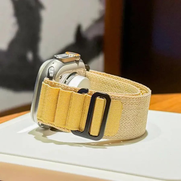 Alpine för Apple Watch 10 42/46mm Armband 44mm 40mm 45mm 41mm 38mm Correa Nylonarmband iWatch Series 7 6 3 5 Se 8 9 Ultra2 49mm Wheat Ultra 1 2 49mm