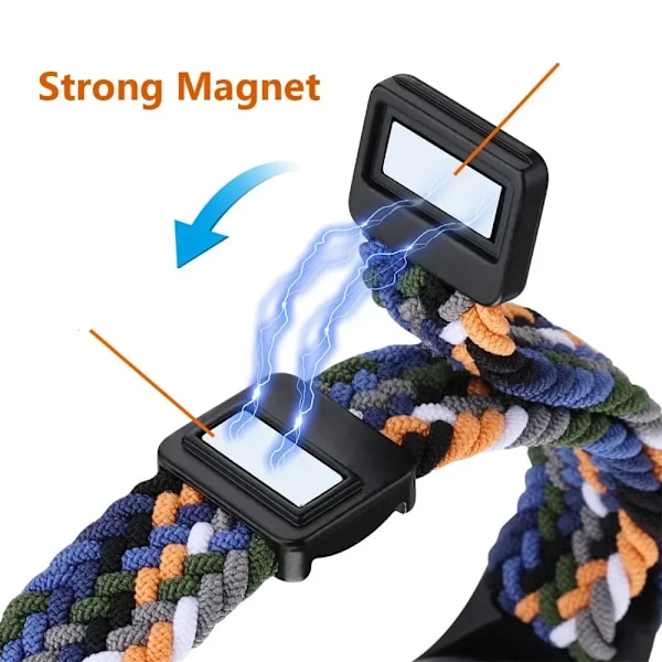 Nylonflätat armband för Xiaomi Band 9/8 Magnetiskt spänne Andningsbart Utbytbart Armband Mi Band 8/9 Justerbar Correa Graphite ash For Mi Band 8