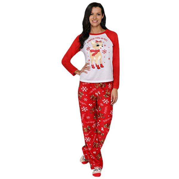 Jul Familjesemester Pyjamas Matchande Rådjur Jul Toppar Byxor Sovkläder girl child 10-11t