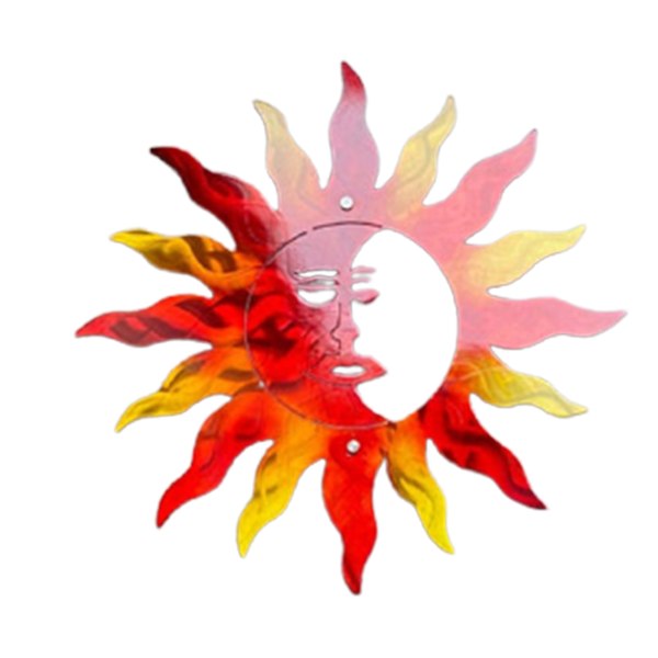 Metall Väggkonstdekoration Kreativ Sun Moon Staty Hängande prydnadsföremål Inredning för Hem Vardagsrum Trädgård Nytt red