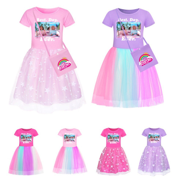Barbie The Movie Barn- och flickkjol Star Rainbow Lace Skirt powder 2 120cm
