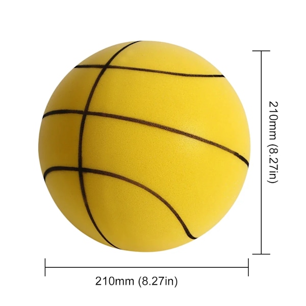 Tyst Basketboll Inomhus Tyst Skum Fotboll 18/21/24cm Ljudlös Studsboll Tyst Basketboll Tyst Boll Present till Pojkar Yellow 21cm