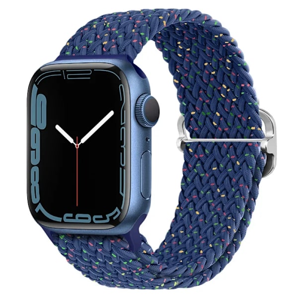 Flätat Loop-armband för Apple Watch Rem 46mm 44mm 40mm 45mm 41mm 42mm Ultra 49mm Elastiskt Armband IWatch Serie 10 9 8 7 6 SE 5 blue starlight 42-44-45-49-S10-46mm
