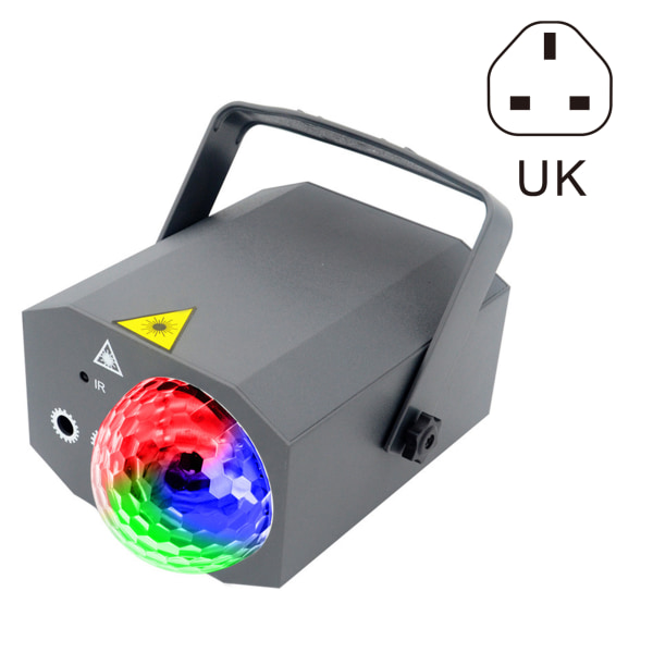 LED-ljud aktiverat laserljus Fjärrkontroll Disco Ball Lampor för födelsedagspresenter Nyårspresenter plastic uk plug glossy grey