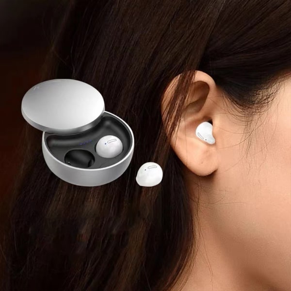 Digital Display Earbuds Bluetooth-kompatibla 5.0 Earbuds för sportlöpning white