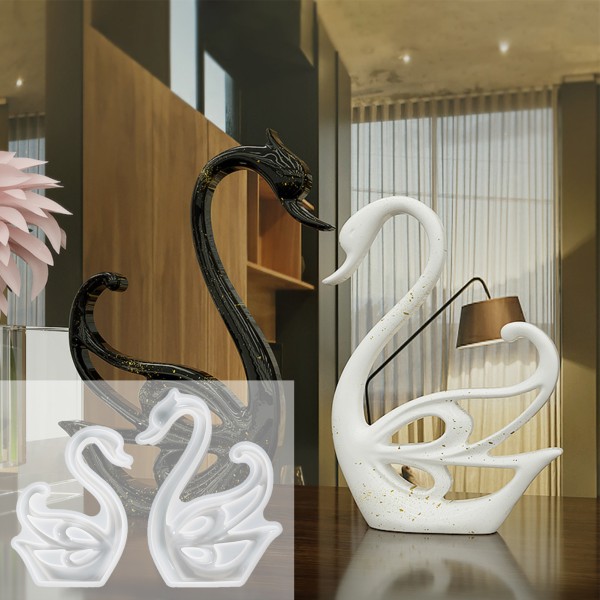 3D Svanharts Molds Djur Svan Flicka Form Lättviktsgjutformar av molds right