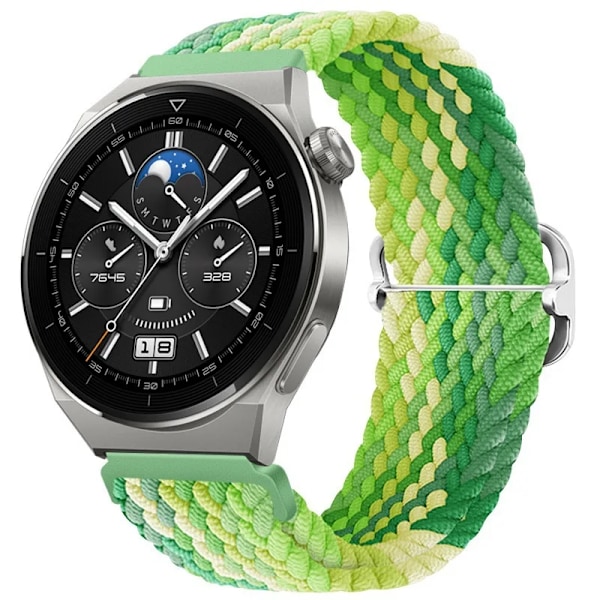 22mm 20mm Nylon Loop Armband för Huawei Watch 3/4/GT GT2 GT3 Pro 46mm 42mm Elastiskt Flätat Armband för Samsung Galaxy Watch Armband Lime green Huawei Watch 42mm