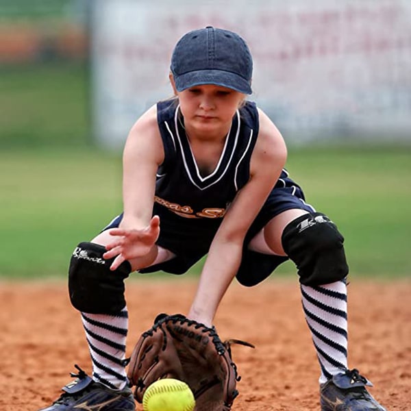 Baseballhatt för barn Tvättad stil Vanlig cap Böjda solkepsar med brätte four pack