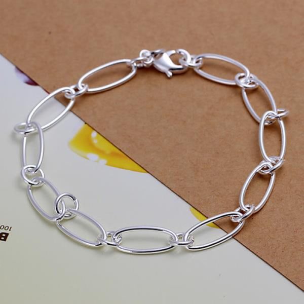 Nya modesmycken 925 sterling silver elliptisk ansluten till kedja armband för default