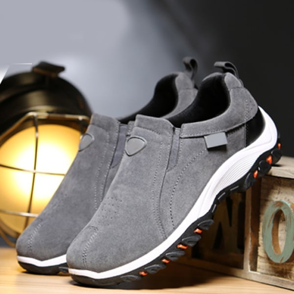 Slip-On Walking Shoes för män Casual Andas Anti Slip Skor med gummisula gray 41