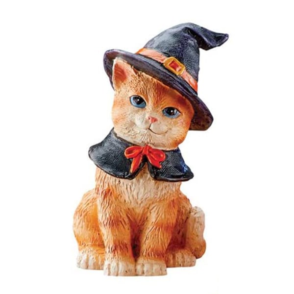Bedårande dekorativ halloween kattstaty Utsökt handmålade detaljer Resin Desktop a