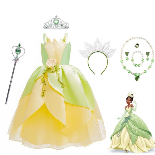 Ny Tiana Princess Dress Lyxklänning kommer med ärmar Cos Dress peach heart necklace set of four 130cm
