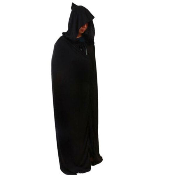 Halloween kostym mantel Lång huva Golden Velvet Fancy Dress Grim Reaper Costume black m