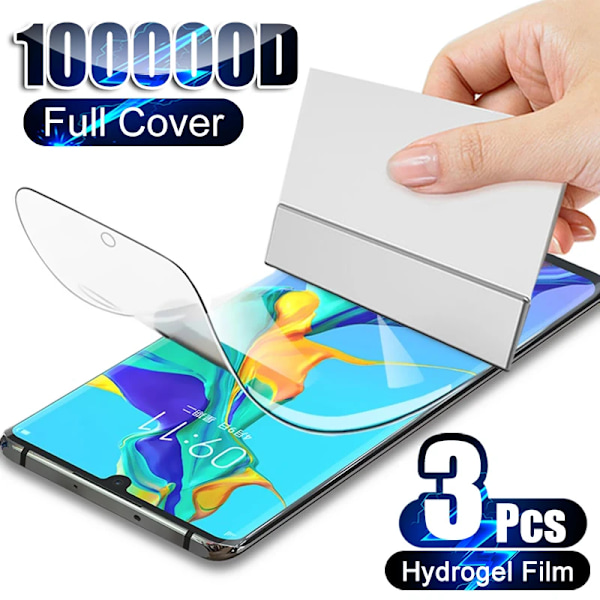 3 st Fullständigt Täckande Skärmskydd För Huawei P30 P50 P40 P20 Mate 30 20 10 40 Pro Plus Lite Hydrogel Film Ej Glas Tillbehör For Huawei P30 Lite Hydrogel film