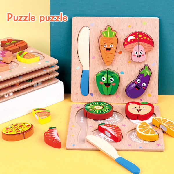 1 Set Barn Barn 3D Pussel Wold Tecknad Multi-Theme DIY pedagogisk leksak fruit