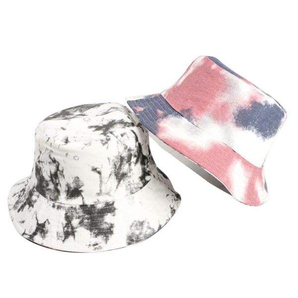 Tie-dye Bucket Hat Casual Outdoor Solskyddshatt Vändbar Dubbelsidig Bär Lämplig i