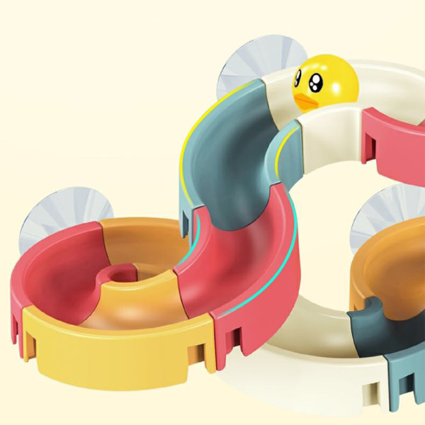 Väggmonterade Duck Slide Badleksaker Roliga DIY Kit Badkar Vattenspel Leksaker för barn Lekvattenleksaker 48pcs