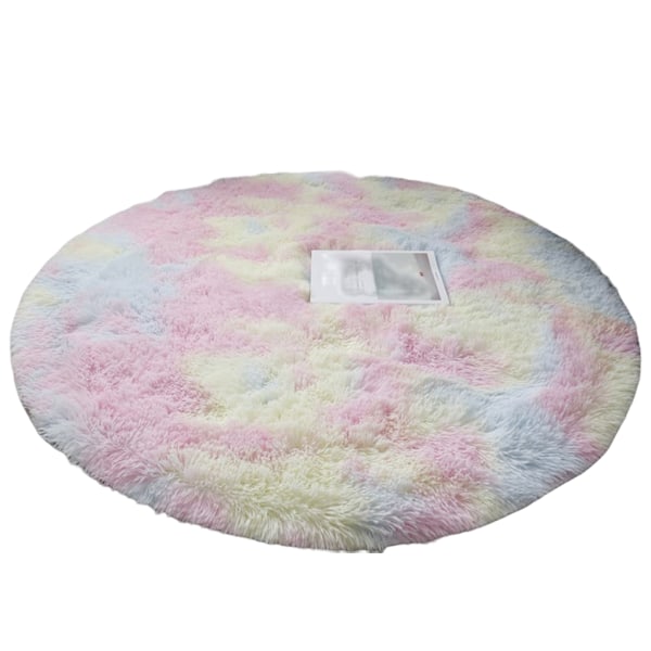 100*100cm Sovrum Rund matta Tvättbar Anti-sladd Dekorativ sängmatta för barn Vardagsrum Golvdekor coloful