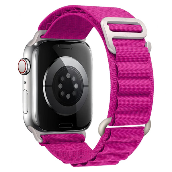 Alpine Armband för Apple Watch Armband 44mm 40mm 49mm 45mm 41mm 38mm 42mm Nylonarmband Iwatch Ultra 2 Series 9 3 4 5 6 7 8 SE Armband Rose Pink 42mm 44mm 45mm 49mm