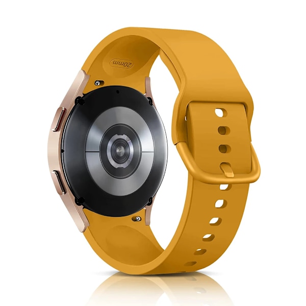 Silikonarmband för Samsung Galaxy Watch 7 6 5 4 44mm 40mm pro 45mm Sport 20mm Klockarmband Armband Galaxy Watch6 Classic 43mm 47mm official Yellow Watch 7 6 5 44mm