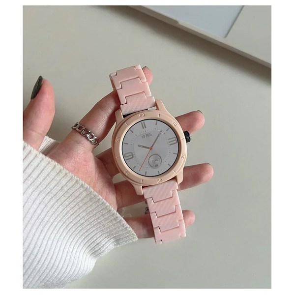 20 22mm Kolfiberarmband För Samsung Galaxy 4 5/Classic 46mm/Active 2 40mm/44mm Gear S3 Armband Huawei Watch GT/2e/3/Pro Band 9 Pink sand Amazfit GTR 2-2e