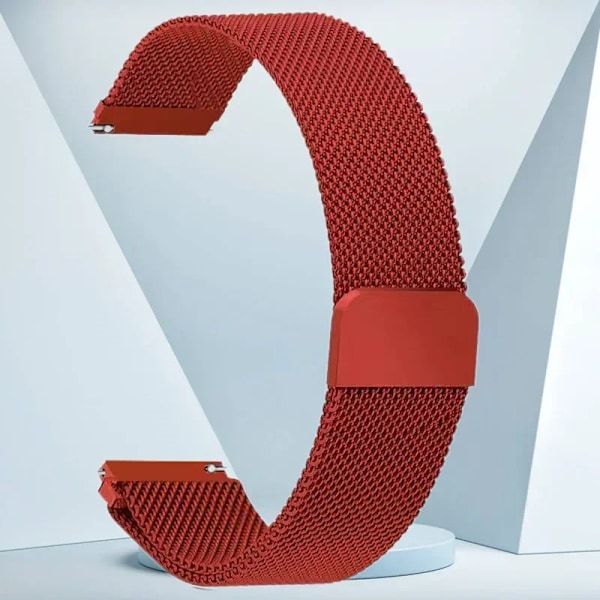 20mm 22mm Magnetisk Loop Rem För Samsung Galaxy Watch 3 4 5 40 44mm Armband Active 1/2 42/46mm Gear S3 för Bip GTR För Huawei gt 2 Red 22mm