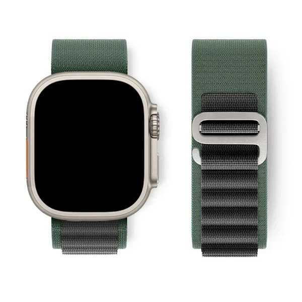 Alpine Loop för Apple Watch armband Ultra 2 49mm Series 10 46mm 42mm 40-44mm 45mm 41mm G-krok sportarmband iWatch 10 9 8 7 6 SE 5 4 green black 08 Series 10 42mm