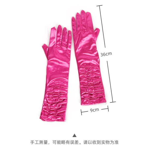 Barbie Princess Love Diamanthandskar Etikett Bälte Födelsedagsfest Dekoration Flicka Fotografi rekvisita Pink pleated gloves+shoulder straps