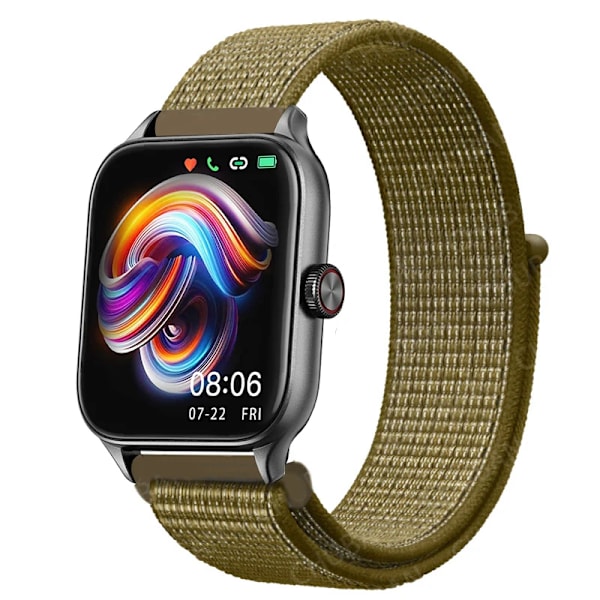 20mm 22mm Nylon Loop band för Amazfit GTS4/2/3/3pro/2e/GTS2 Mini/GTR 4 42mm/47mm/GTR2/2e/stratos armband Amazfit bip rem 36 olive green 22mm