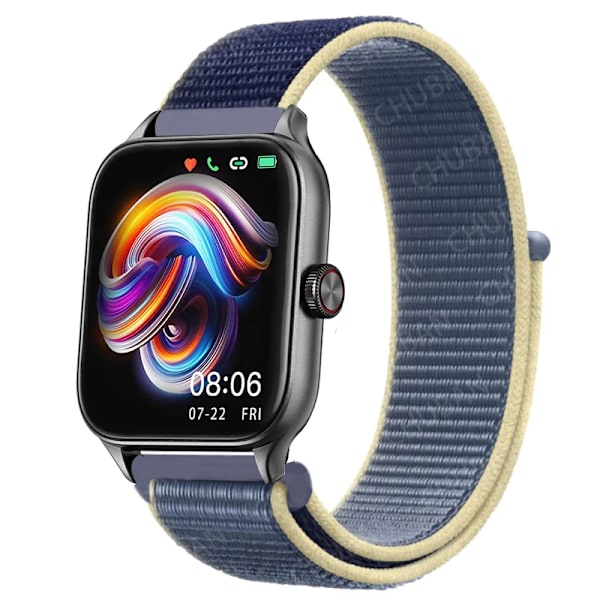 20mm 22mm Nylon Loop band för Amazfit GTS4/2/3/3pro/2e/GTS2 Mini/GTR 4 42mm/47mm/GTR2/2e/stratos armband Amazfit bip rem 45 Ice Ocean Blue 22mm