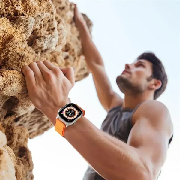 Alpine Armband för Apple Watch Armband 44mm 40mm 49mm 45mm 41mm 38mm 42mm Nylonarmband Iwatch Ultra 2 Series 9 3 4 5 6 7 8 SE Armband Midnight Blue 38mm 40mm 41mm
