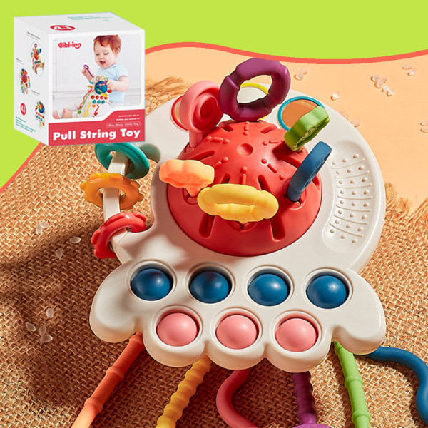 Interactive Pull Toy Game Desktop Game Toy Födelsedagspresent Pressleksak för toddler red