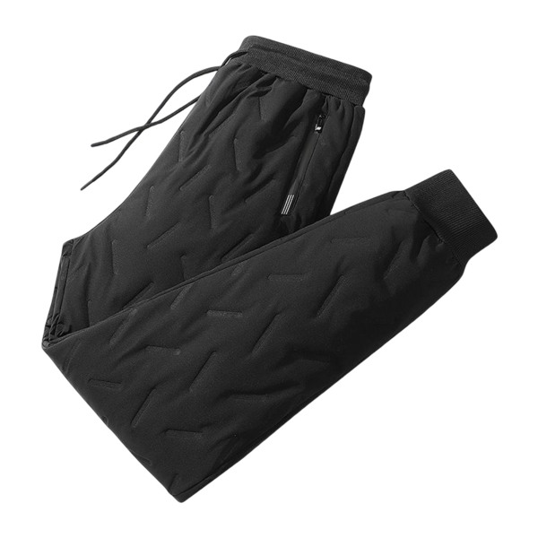 Leverans i ett stycke Lammull Herr Vinter Stor storlek Ankelknutna Sportbyxor Bomullsbyxor Dam Förtjockade Varma Outdoor Sports Byxor black ankle-tied 4xl