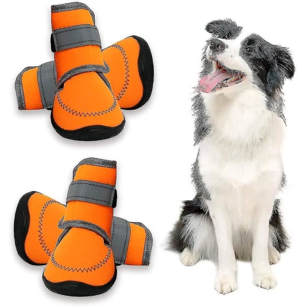 4st Hundskor Paw Protect löparskor för stor hund med justerbar reflex m