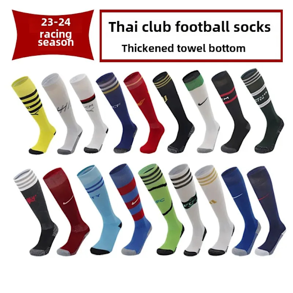 Grossist 2324 Säsong Thailändsk Version Fotbollsstrumpor Herr Dam Långa Rör Professionella Förtjockade Vuxna Och Barn Över Knä Sp Benfica away black Child