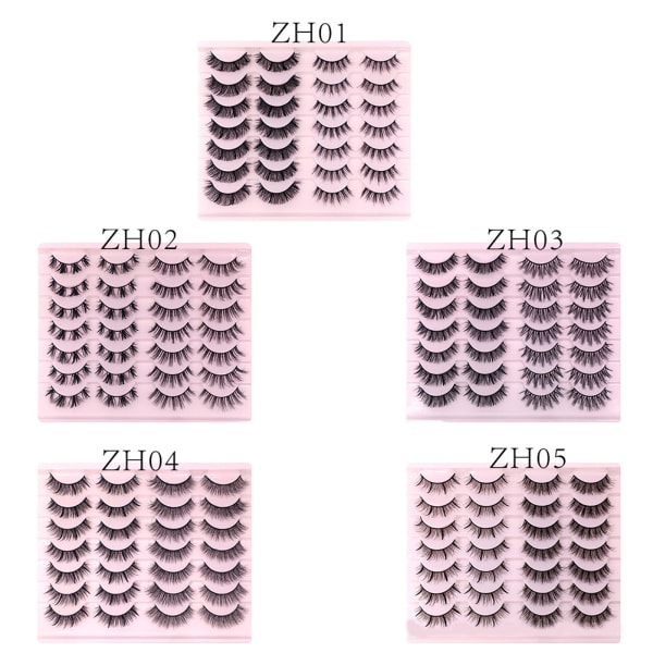 14 par falska ögonfransar 3D handgjorda naturliga långa tjocka fluffiga konstgjorda fransar zh05
