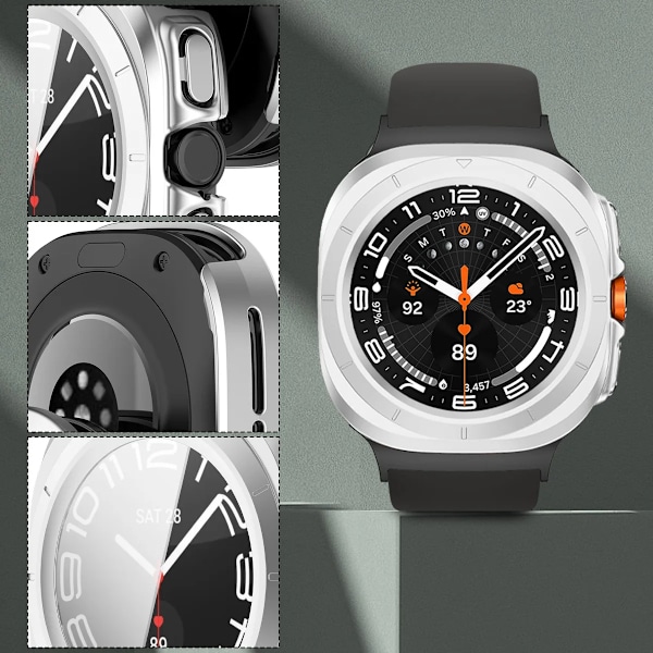 PC-skal för Samsung Galaxy Watch 7 Ultra 47mm Härdat Glas Anti-repa Skärmskydd Stötfångare Skyddande Fodral Tillbehör Style-1 MidU Watch 7 Ultra 47mm