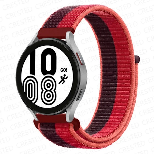 Nylon Loop Armband för Samsung Galaxy Watch 6 4 7 classic/5 Pro/active 2/Gear S3 20mm/22mm Armband Huawei watch GT 2e 3 pro rem red 22mm