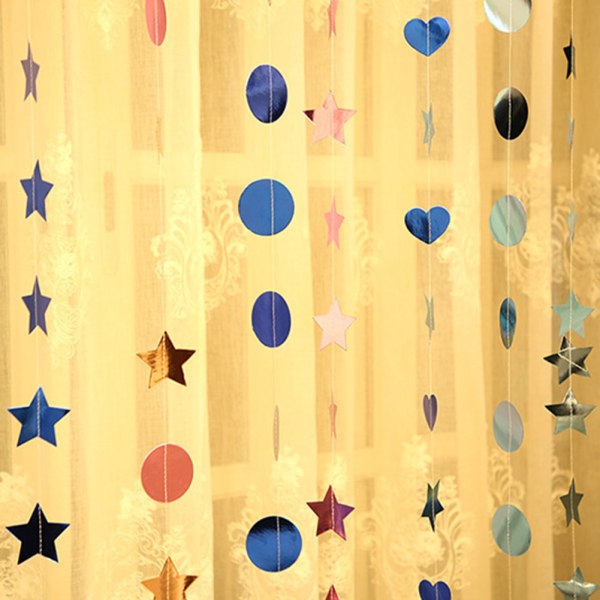 Stjärna hängande dekoration spegel effekt Banner för bröllop Garden Wall Room Party 2