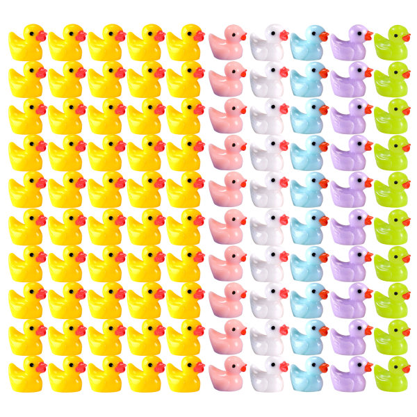 100 st Små Ankor Set Dekoration Realistisk Form Tålig Resin Bedårande Ankor för Jul Födelsedagsfest Barnens Dag 100pcs