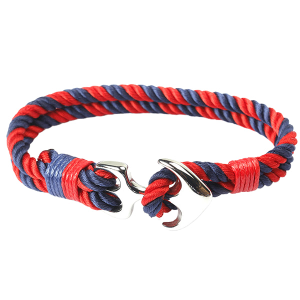 Vintage handgjorda vävda armband personligt rostfritt stål ankararmband Bra present navy blue red