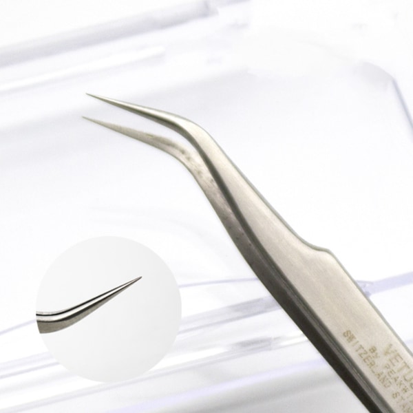 Mini Switzerland Pincett Perfekt vinkel Grip tag i varje hårstrå Material i rostfritt stål butterfly clip