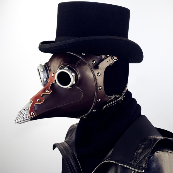 Steampunk Halloween Pesten Fågel Näbb Läkare Mask Huvudbonad hg065wt mask