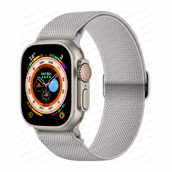 Scrunchie Armband för Apple Watch Band 45mm 44mm 40mm 41mm 42mm 46mm 49mm Elastiskt Nylonarmband iWatch serie 10 9 8 7 se Ultra 2 light gray 42mm 44mm 45mm 49mm
