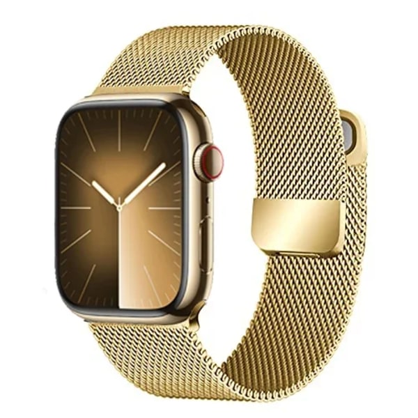 Milanese Armband för Apple Watch 10 46mm 42mm Band Magnetiskt Armband för iWatch Ultra 49mm 9 8 7 6 5 SE 45mm 41mm 44mm 40mm Armband Golden Series 10 42mm
