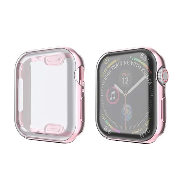 Skal för Apple Watch Ultra 9 8 7 6 SE 5 4 Skärmskydd för iWatch Series 38mm 40mm 41mm 42mm 44mm 45mm 49mm Mjukt Genomskinligt Fodral Rose Pink Series 123 42mm